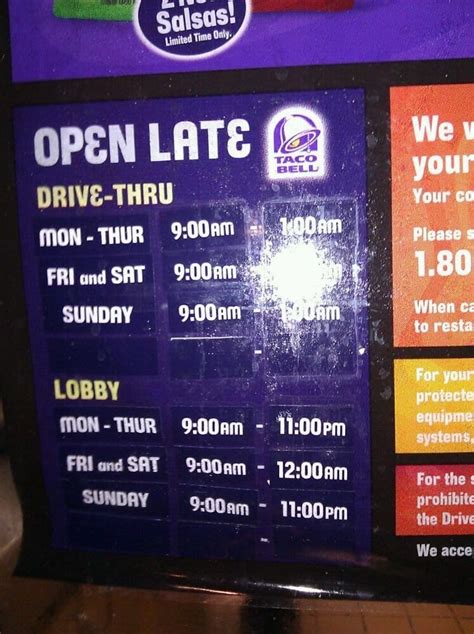 Open Today Until 2:00 AM. . Drive thru hours taco bell
